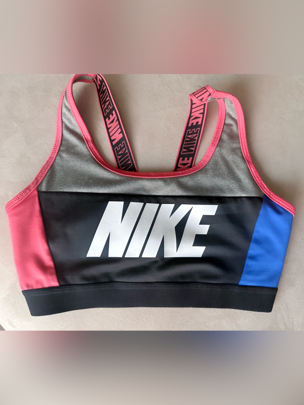 Nike Colorblock Sports Bra - Black, Pink, Blue